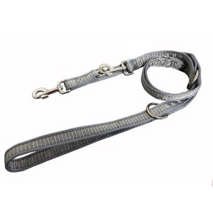 PROFIZOO Vodítko prepínací popruh REBRÍK (25 mm x 240 cm) strieborná