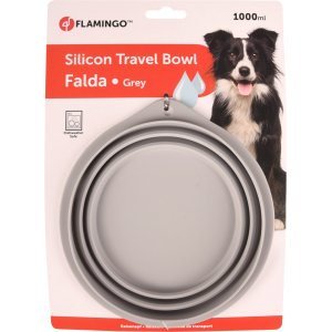 Flamingo Cestovná miska silikónová šedá 1000 ml