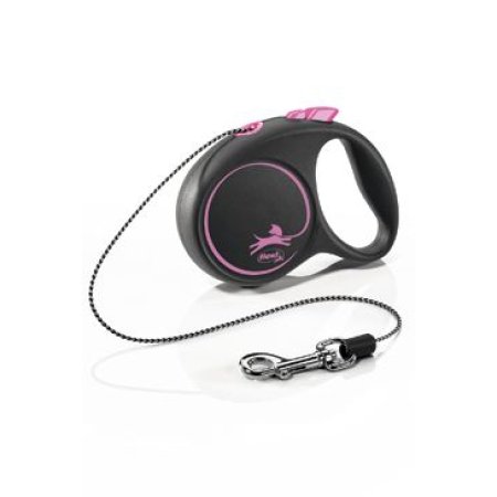 Vodítko Flexi Black Design XS lanko 3m/8kg ružová