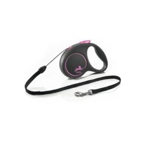 Vodítko Flexi Black Design S lanko 5m/12kg ružová