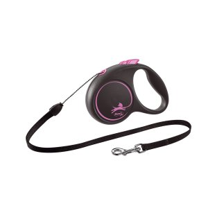 Vodítko Flexi Black Design S lanko 5m/12kg ružová