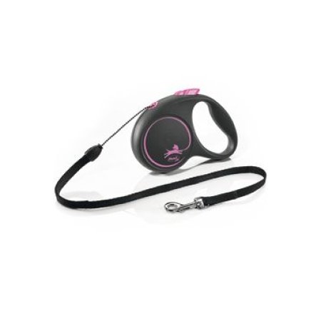 Vodítko Flexi Black Design S lanko 5m/12kg ružová