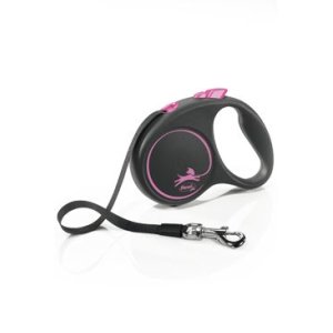 Vodítko Flexi Black Design S opasok 5m/15kg ružová