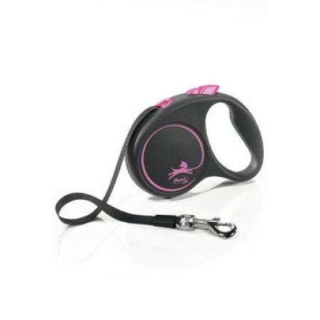 Vodítko Flexi Black Design S opasok 5m/15kg ružová
