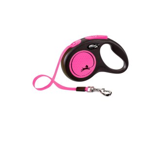 Vodítko Flexi New Neon S páska 5m/15kg ružová