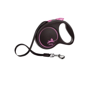 Vodítko Flexi Black Design M opasok 5m/25kg ružová