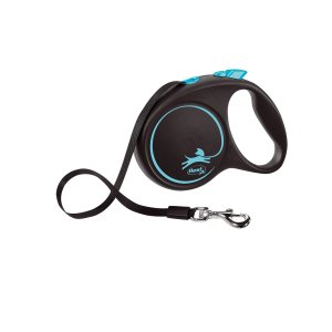 Vodítko Flexi Black Design M opasok 5m/25kg modrá