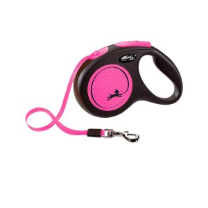 Vodítko Flexi New Neon M páska 5m/25kg ružová