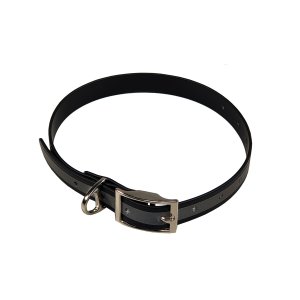 PROFIZOO Obojok Polytrácia reflexná (15mm x 35-45 cm) čierna