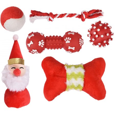 Flamingo Vianočná ponožka s hračkami pre psov - set