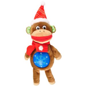 Flamingo Vianočná opička plyšová pískacia pre psov 34cm