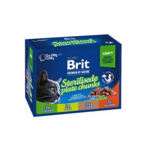 Brit Premium Cat vrecko Sterilised Plate 1200g (12x100g)