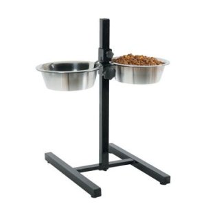 Miska nerez stojan nastaviteľný + 2 misky pes 1,5L