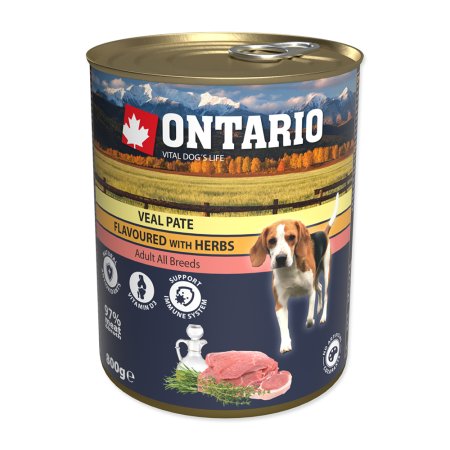 Konzerva ONTARIO Dog Veal Pate Flavoured with Herbs 800 g