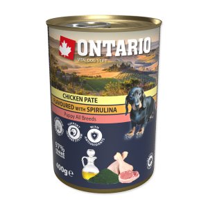 Konzerva ONTARIO Puppy Chicken Pate Flavoured With Spirulina And Salmon Oil 400 g