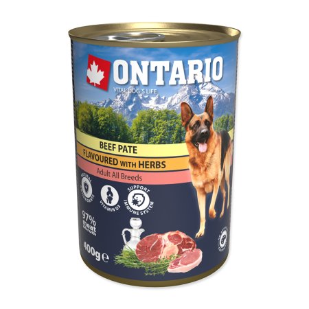 Konzerva ONTARIO Dog Beef Pate Flavoured with Herbs