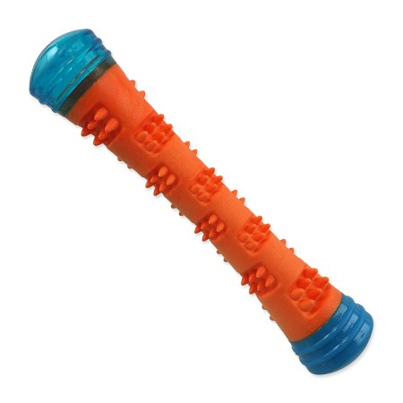 Hračka DOG FANTASY Kúzelná palička svietiaca, pískacia oranžovo-modrá 4,6x4,6x23cm