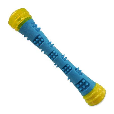 Hračka DOG FANTASY Kúzelná palička svietiaca, pískacia modro-žltá 6x6x32cm