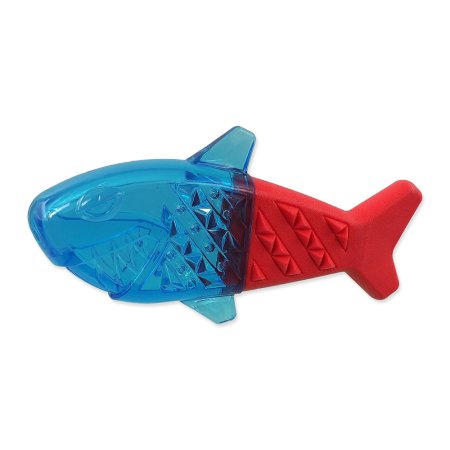 Hračka DOG FANTASY Žralok chladiaci červeno-modrá 18x9x4cm