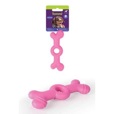Hračka pes Aroma Kosť malá, ružová 14cm