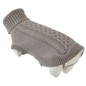Obleček sveter rolák pre psov MEGEVE šedohnedý 40cm Zolu