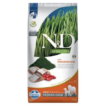 N&D Spirulina DOG Adult M/L Herring & Wolfberry 7kg