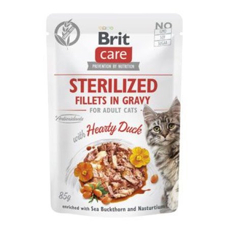 Brit Care Cat Filety v Gravy Steril. Hearty Duck 85g