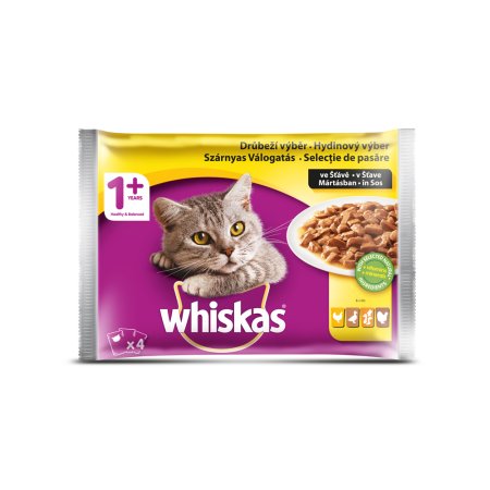 Whiskas kapsička Hydinový výber v šťave 4 x 85 g