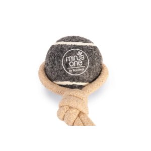 Beeztees Minus One Hračka pre psov tenisový loptička s lanom a popruhom na ruku priemer 6cm
