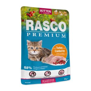 Vrecko RASCO Premium Cat Pouch Kitten, Turkey , Cranberries 85 g