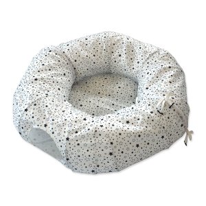 Tunel MAGIC CAT spojený zipsom s vankúšikom biely