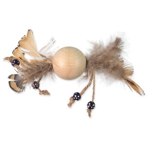 Hračka MAGIC CAT Wooden Toy gulička s pierkami mix 16cm