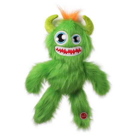 Hračka DOG FANTASY Monsters chlpaté strašidlo pískacie zelené 35cm