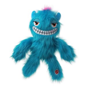 Hračka DOG FANTASY Monsters chlpaté strašidlo pískacie modré 35cm