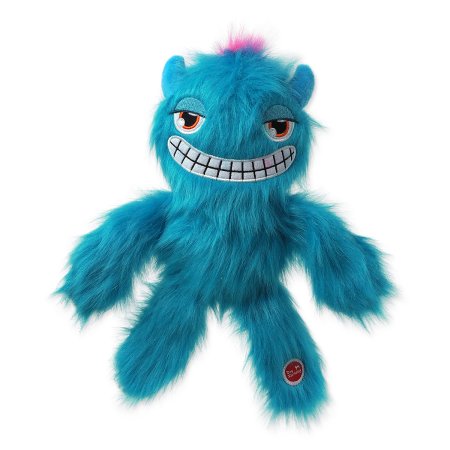 Hračka DOG FANTASY Monsters chlpaté strašidlo pískacie modré 35cm