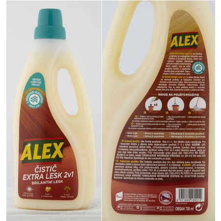 Alex čistič extra lesk 2v1 na drevo 750 ml