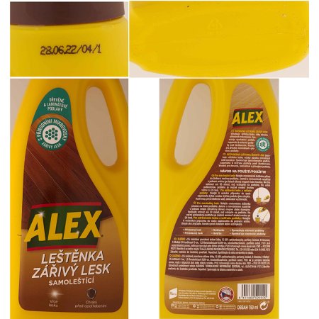 Alex leštenka žiarivý lesk na drevo, laminát 750 ml