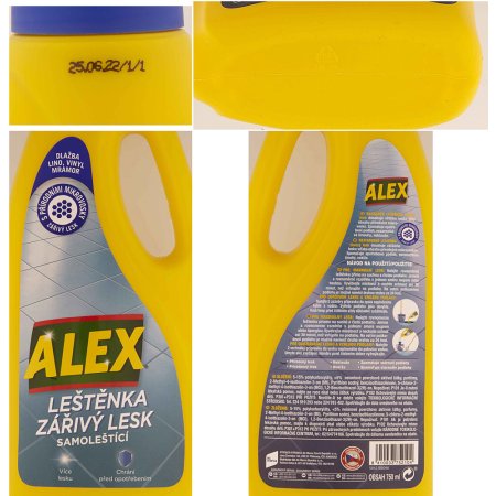 Alex leštenka žiarivý lesk na vinyl, dlažbu, lino 750 ml