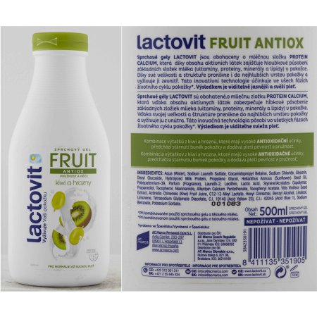 Lactovit Fruit antiox sprchový gél kivi a hrozno 500 ml