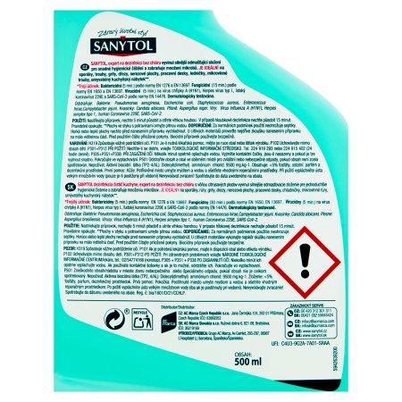 Sanytol dezinfekcia odmasťujúca čistič na kuchyne 500 ml