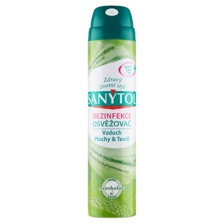 Sanytol dezinfekcia osviežovač vzduchu plôch a textílií mentolová vôňa 300 ml