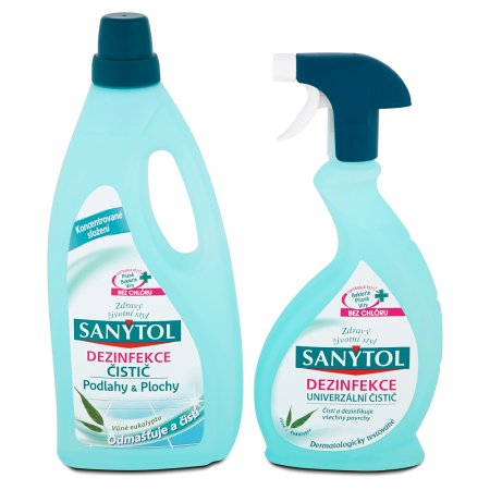 Sanytol dezinfekcia čistič podlahy & plochy 1 l + univerzálny čistič 500 ml