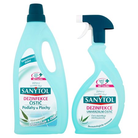 Sanytol dezinfekcia čistič podlahy & plochy 1 l + univerzálny čistič 500 ml