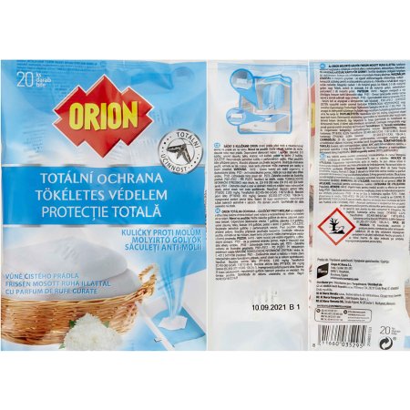Orion totálna ochrana guličky proti moliam čistá bielizeň 20 ks