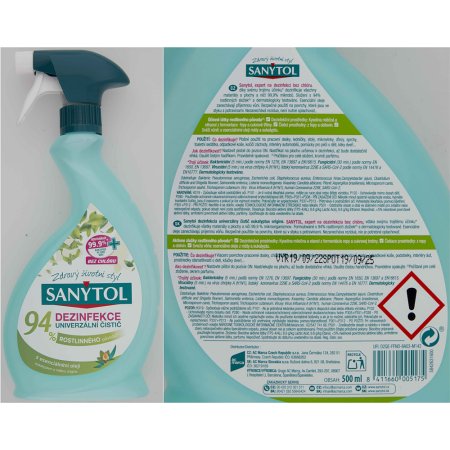 Sanytol dezinfekcia 94% rastlinného pôvodu sprej 500 ml