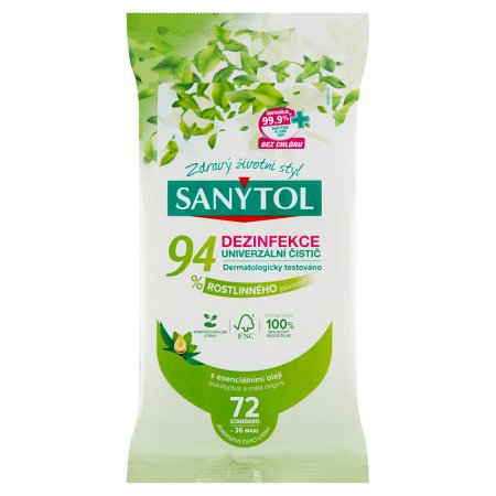 Sanytol dezinfekcia 94% rastlinného pôvodu utierky 2 x 36 ks