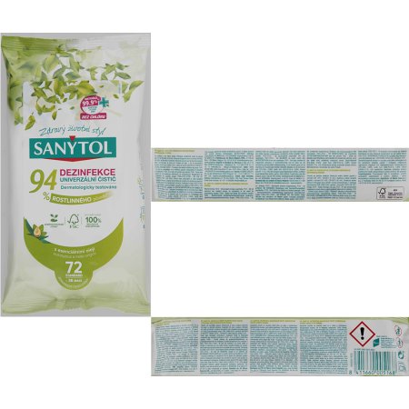Sanytol dezinfekcia 94% rastlinného pôvodu utierky 2 x 36 ks