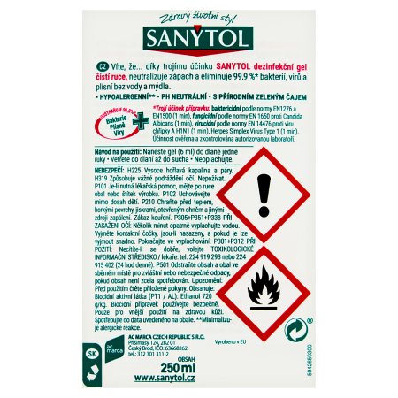 Sanytol dezinfekčný gél na ruky 250 ml