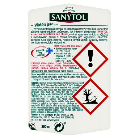 Sanytol dezinfekčné mydlo vyživujúce 250 ml