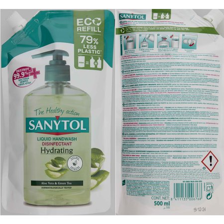 Sanytol dezinfekčné mydlo hydratujúce náhradnú náplň 500 ml